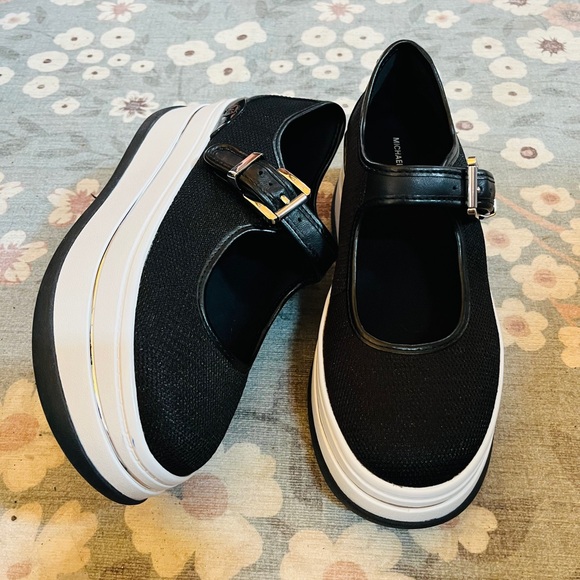 New Michael Kors Hayes Mary Jane Platform Sneakers Black Mesh Sz 8 MSRP$175 - Picture 13 of 15